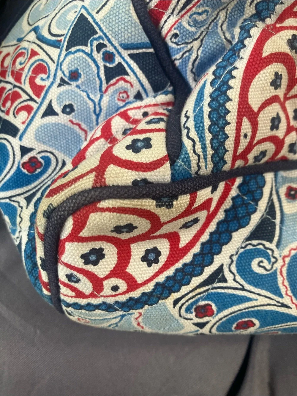 Vera Bradley Red, Blue & Light Blue Paisley Tote